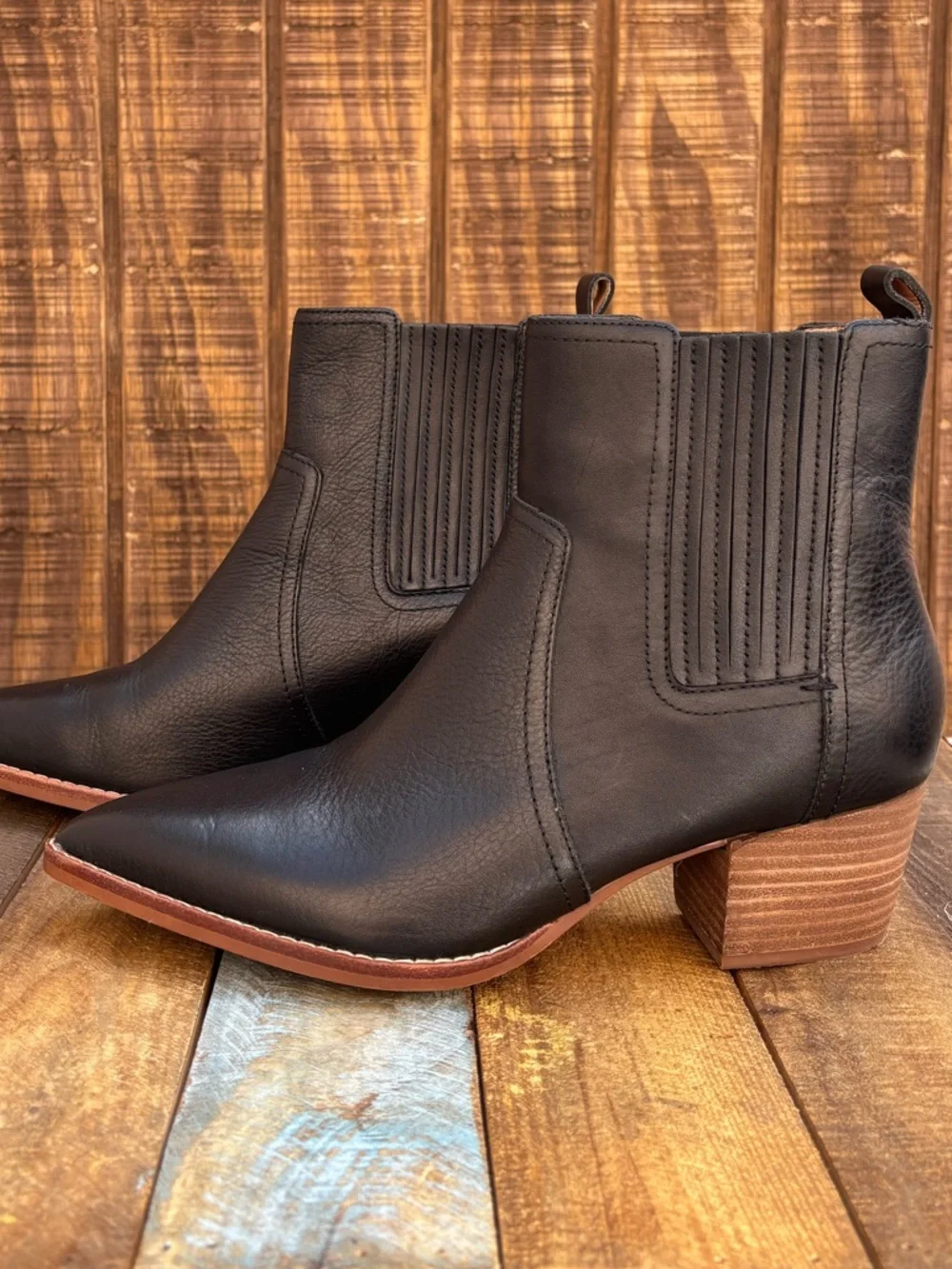 Madewell Chelsea Black Leather Ankle Boots - Picture 9 of 16